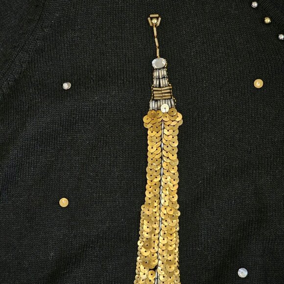 VTG Storybook Knits Paris Eiffel Tower Cardigan Sweater Beaded Sz XL 1X NWT - Picture 11 of 11